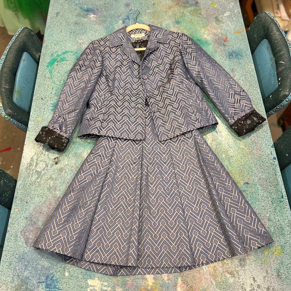 Y2K Tie Material Skirt Suit